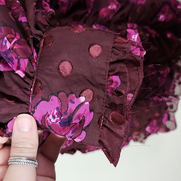 ASTR The Label Rosalee Floral Ruched Burnout Dress Wedding Guest Cocktail Dress - Picture 8 of 12